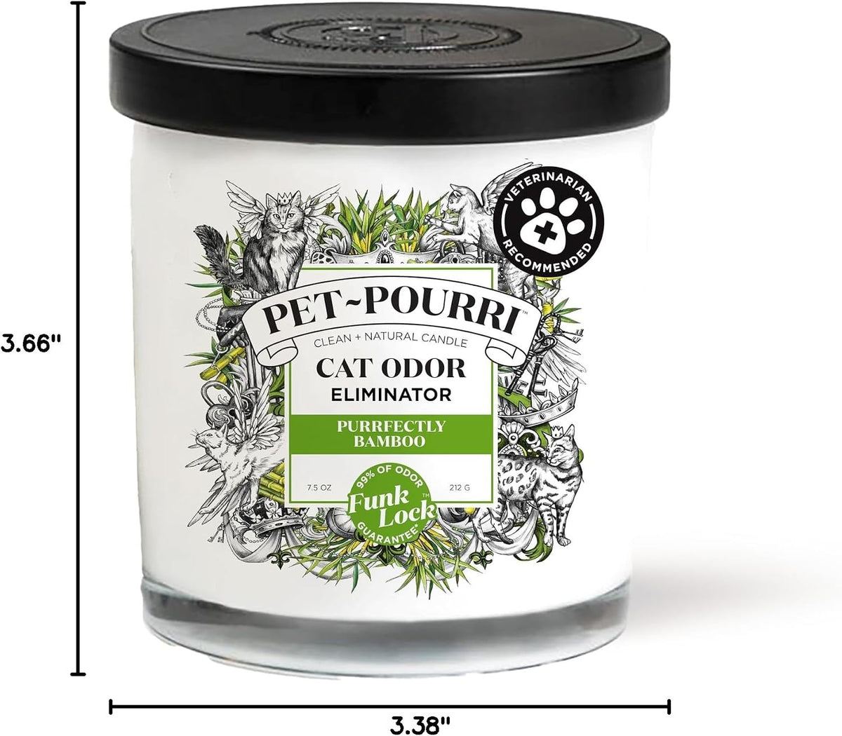 Pet-Pourri Pawsitively Fresh Pet Odor Deodorizer Candle - Purrfectly Bamboo - image 2