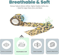 Pet Bandage 6 Rolls, Adhesive Bandage, Self Adhesive Bandage, First Aid Adhesive Gauze, for Horses, Dogs,Cats, Birds, Animals (Animals, 2 Inch (Pack of 6))