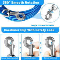 Dog Tie Out Cable, Dog Runner Cable – Essentials for Dogs - 10FT / Blue - image 2