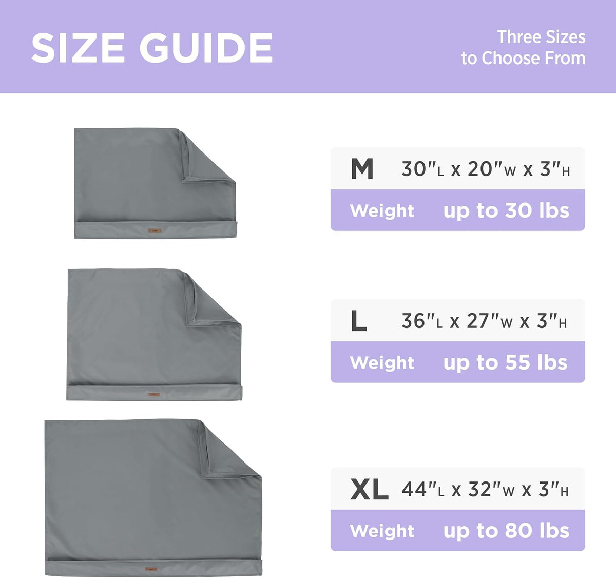 LE SURE Waterproof Dog Bed Cover Replacement - Medium / Grey-Water resistant / Oxford Fabric - image 3