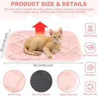 2 Pack Self Warming Cat Bed Thermal Pet Mat - 16 x 20 inches / Pink - image 2