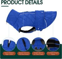 Kuoser Large Dog Coat, Fleece Lined Dog Winter Jacket with Harness Hole, L – Essentials for Dogs - Medium (Chest: 16.53" - 20.47") / Royal Blue - image 4