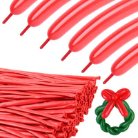 260 Balloons - Clear Long Balloons for Tying Balloon Arch & Balloon Ties – Fun for Kids & Family - Pearl Red
