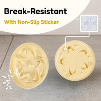 2 Pcs Cat Slow Feeder Bowl - Buttercream + Shell White / 6.2'' - image 3