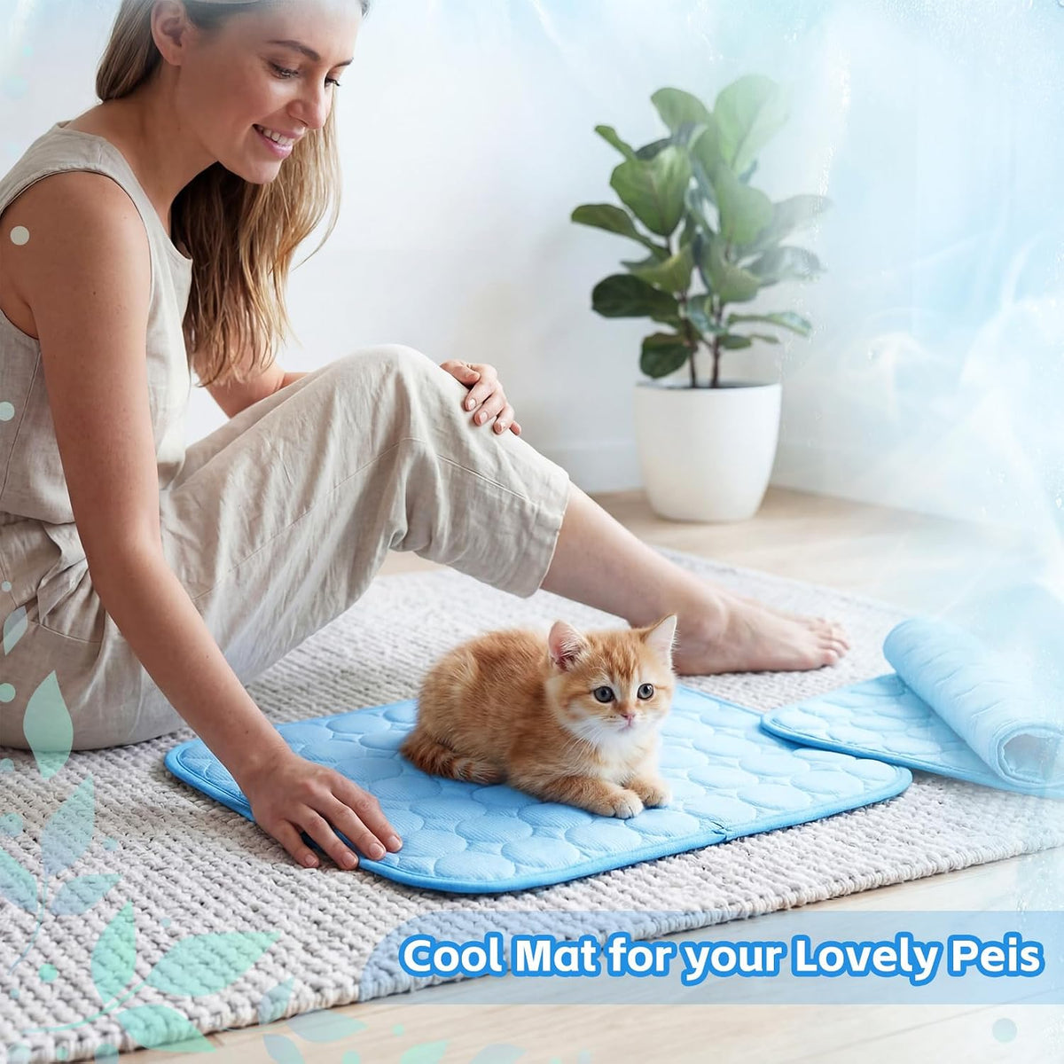 Jetec 3 Pcs Guinea Pig Beds, Fleece Small Animal Mats - Ice Silk / Summer / Pink - image 4