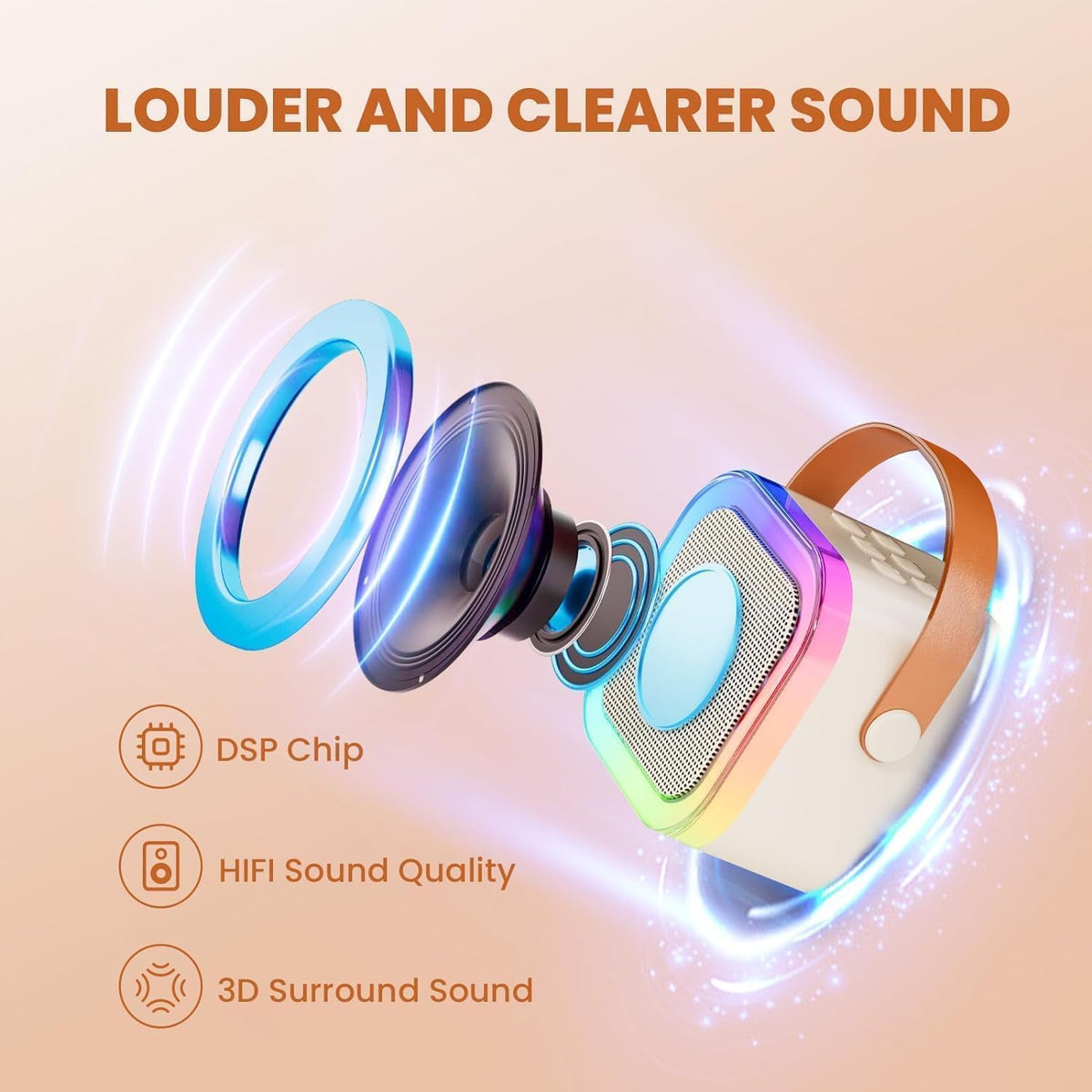 IROO Mini Karaoke Machine for Kids - Off-white - image 3