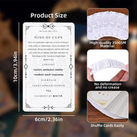 GINCEVHY 78-card beginner tarot deck with upright and reversed meanings printed - view 3