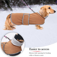 Dachshund Sweaters, Dachshund Coat Perfect Dog Winter Coat with Padded Fleece Lining - X-Small / Brown - image 3
