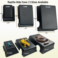 Reptile Hide Cave, Snake Hide for Ball Python & Gecko - Black / X-Large (2 Count) - image 2