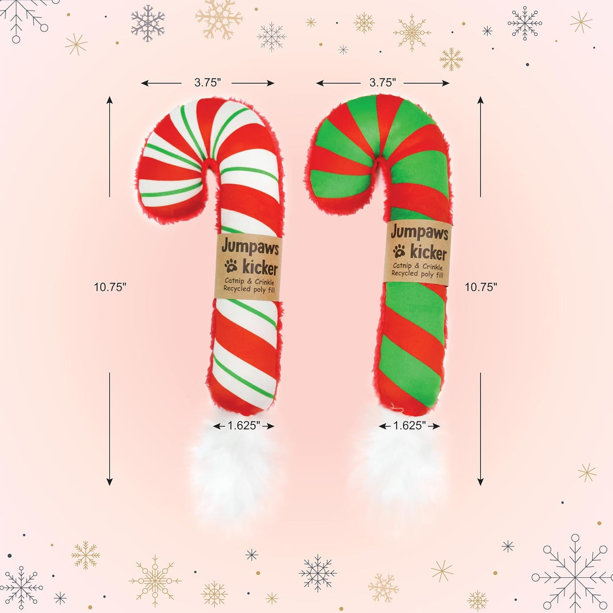 Jumpaws 2 Pack Natural Interactive Catnip & Silvervine Cat Kicker - Christmas - image 3
