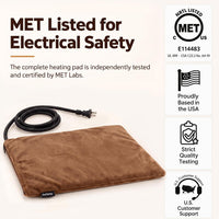 Cat Heating Pad, Heated Cat Bed, MET Safety Listed - Brown / Medium: 20" x 16" x 1.6" - image 3