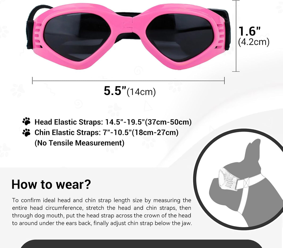 Clear Dog Goggles for Small Dogs - Fold Pink / Medium - image 4