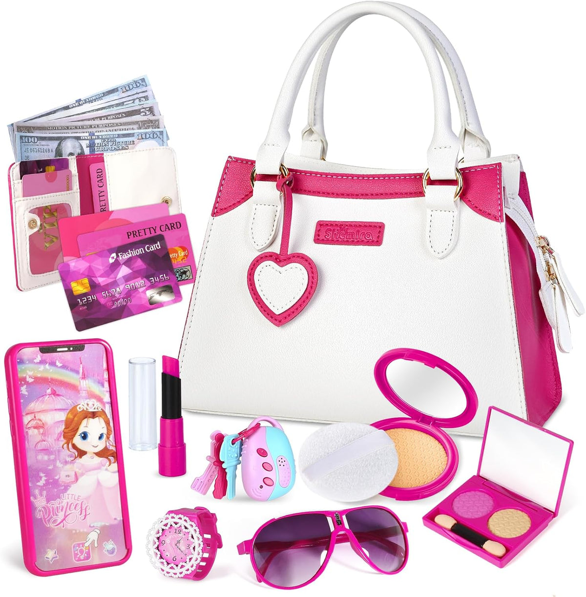 Shemira Play Purse for Little Girls - White