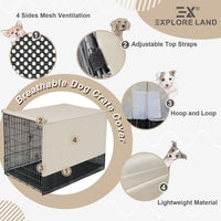 Explore Land Breathable Dog Crate Cover - 36"L x 23"W x 25"H / Tan - image 4