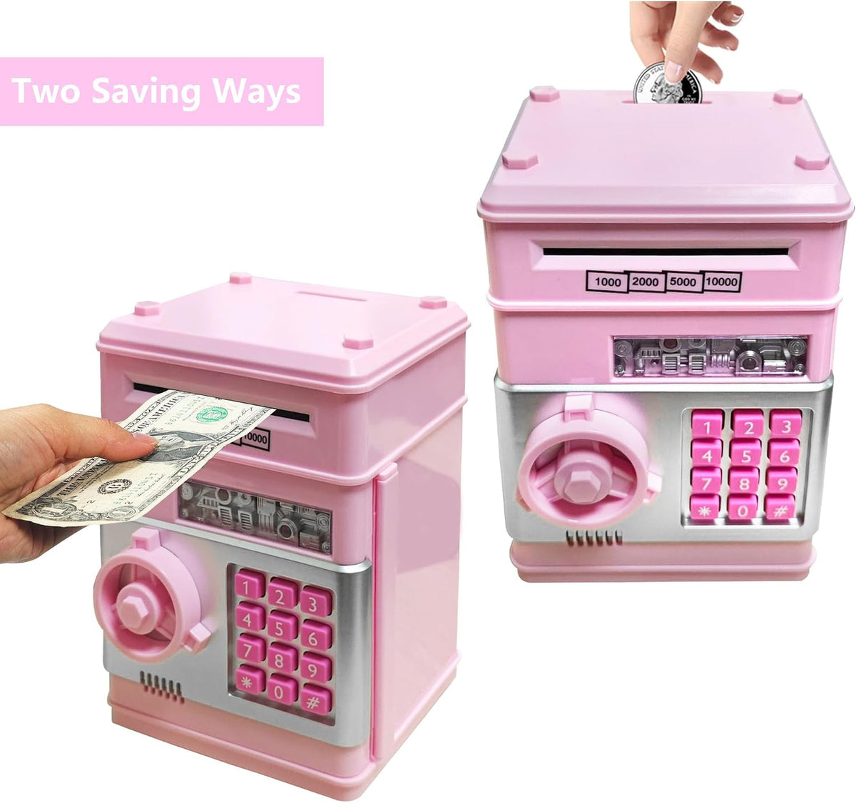 HUSAN rose gold electronic ATM piggy bank for kids with password keypad - view 13