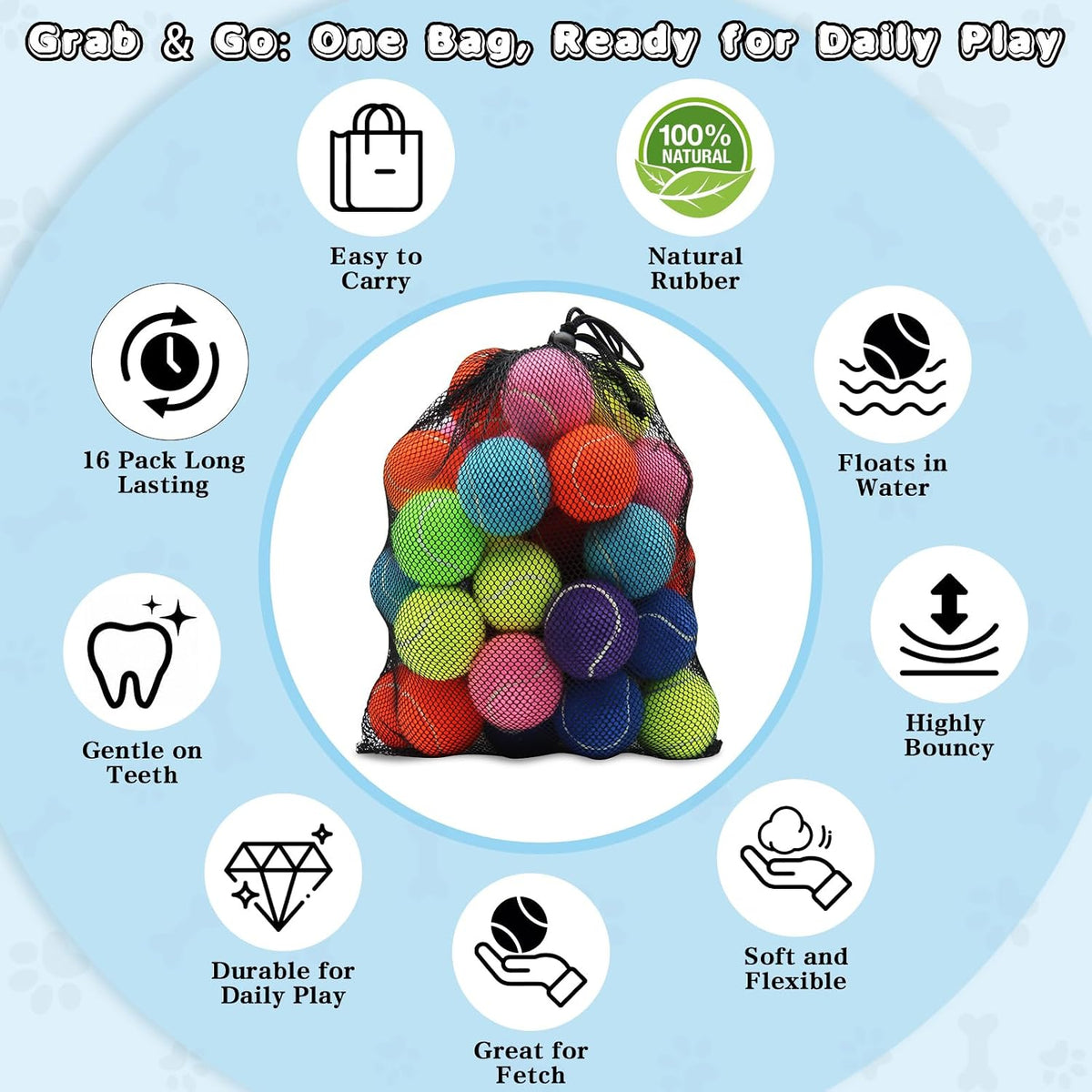 Magicorange Tennis Balls for Dogs - Multicolor / 16 Pack - image 3