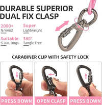 Dog tie Out Cable, 10/20/25/30/50/70/100 feet, Suitable for Dogs up to 350 pounds, Dog Cable with Swivel Buckle, Lightweight, Non-Winding, for Outdoor Camping, Yard Dog Cable (Pink, 10FT)