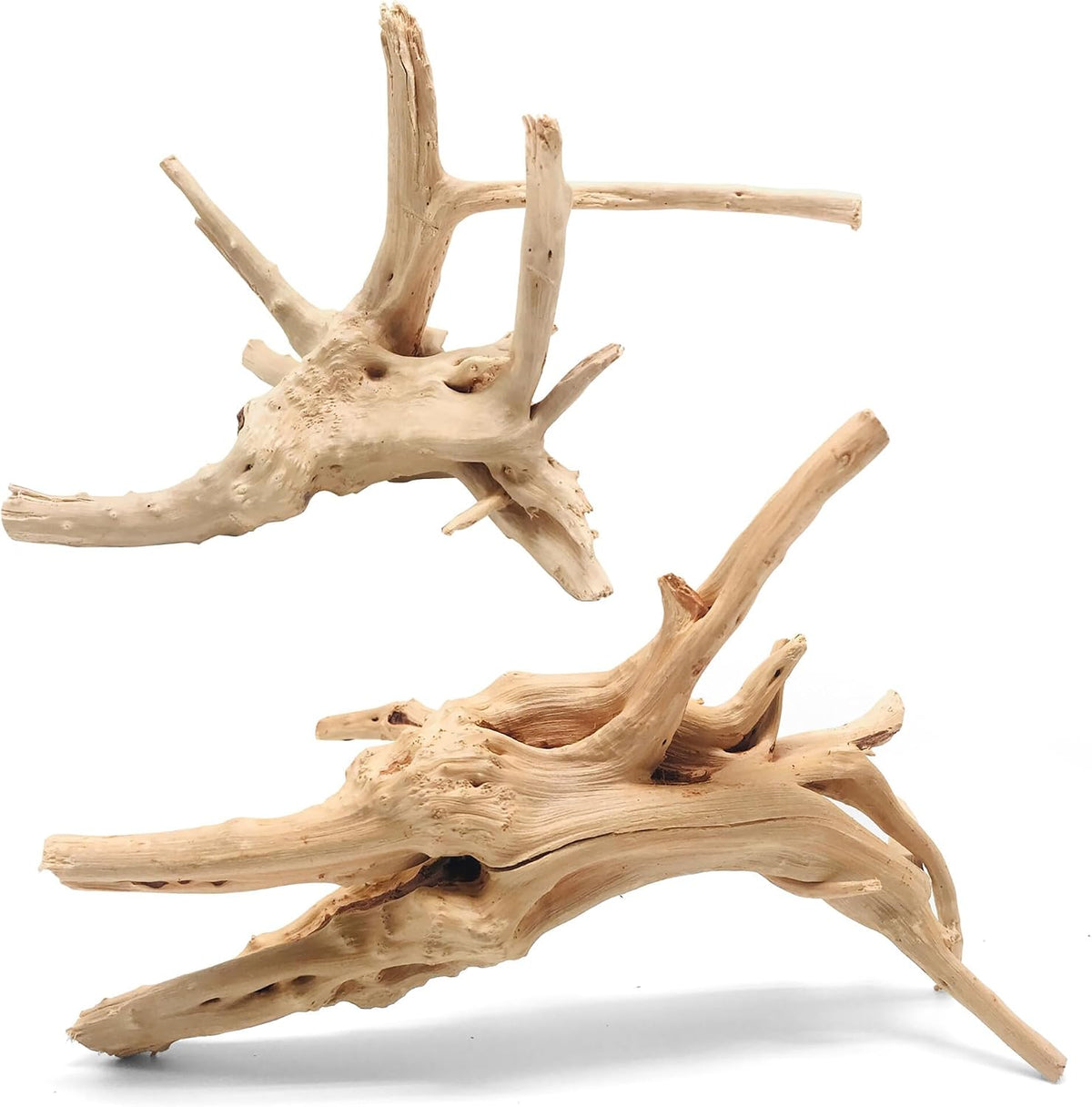 WDEFUN 3 PCS Natural Driftwood for Aquarium Decor Fish Tank - Spiderwood （11-14 inch pack of 2）