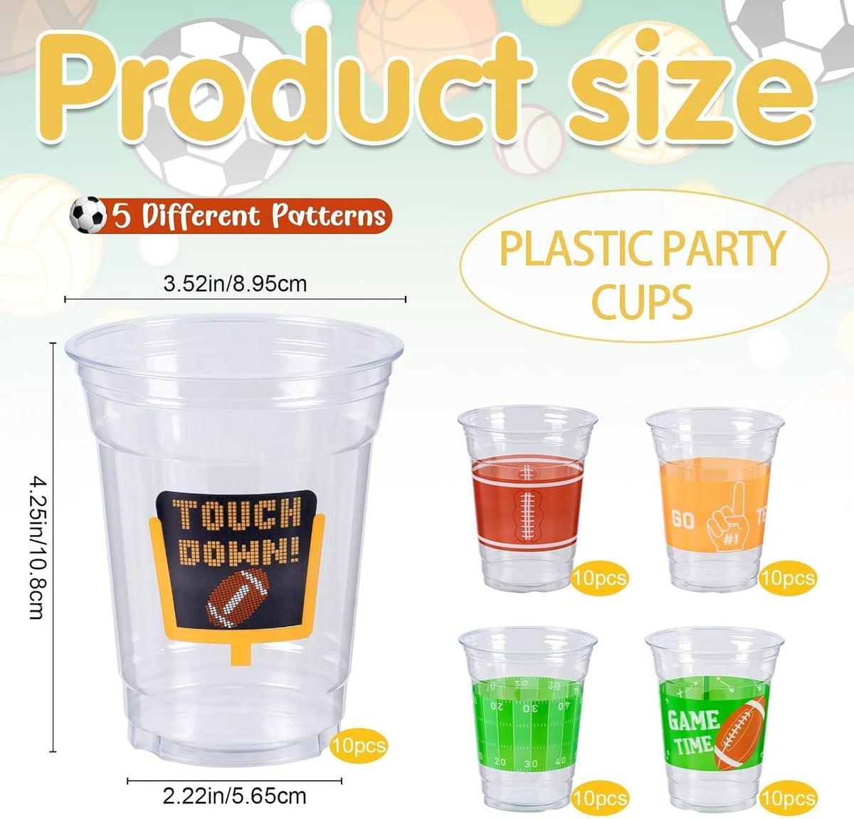 Race Car 2 Fast 2 Furious Birthday Party Decorations Cups for Boys - Green Football Cups / 50 - image 4