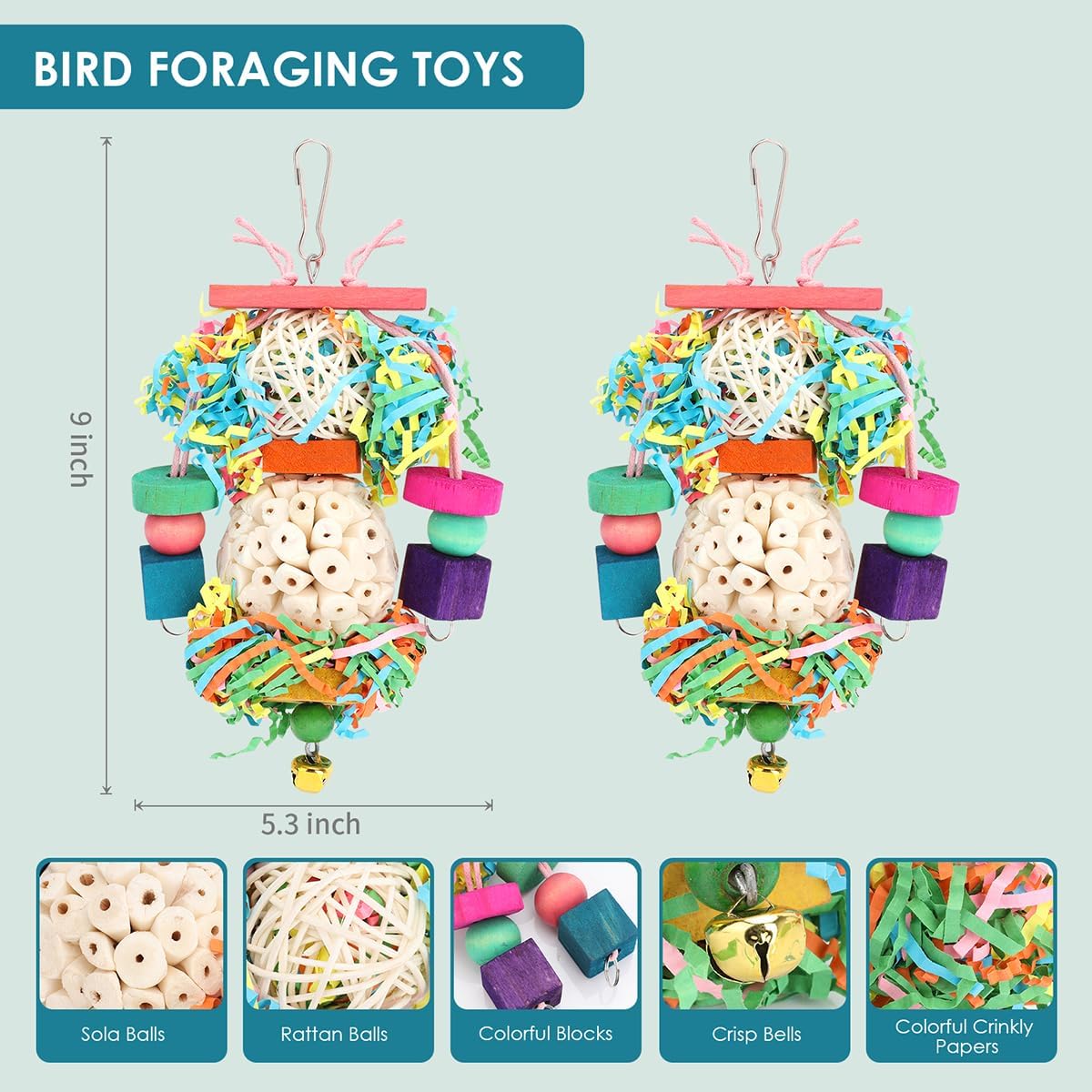 Bird Toys, Cockatiel, Conure, Love Birds, Parakeets - Medium B - image 3