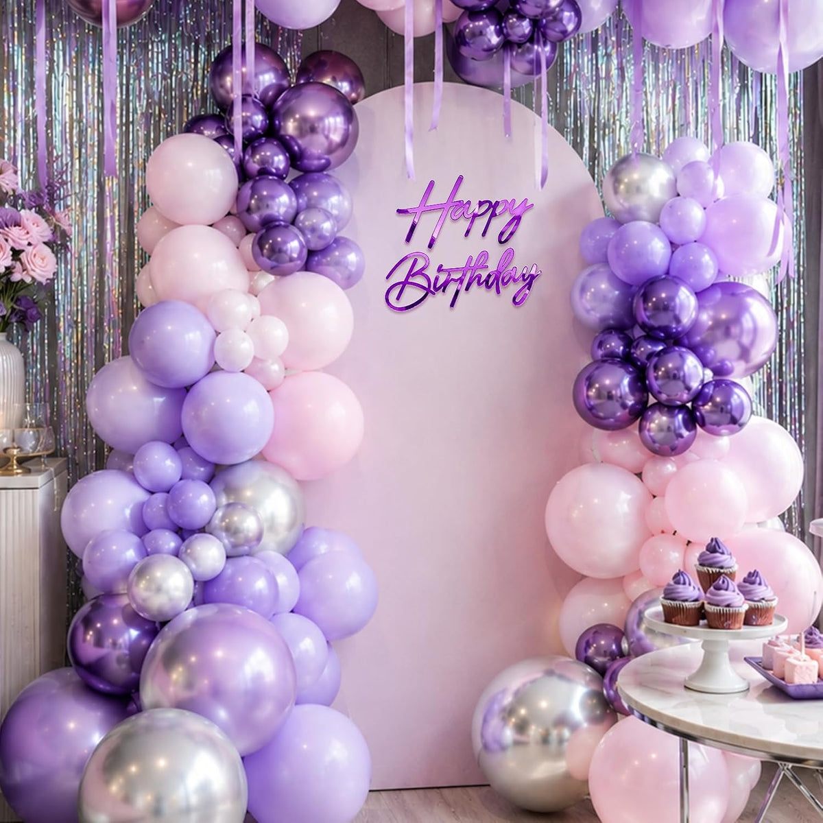 Happy Birthday Sign for Backdrop - Acrylic / Acrylic Purple - image 4
