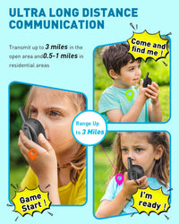 Walkie Talkies for Kids Long Range: 4 Pack 4-Color Replaceable Back - Green Orange Blue Pink - image 4