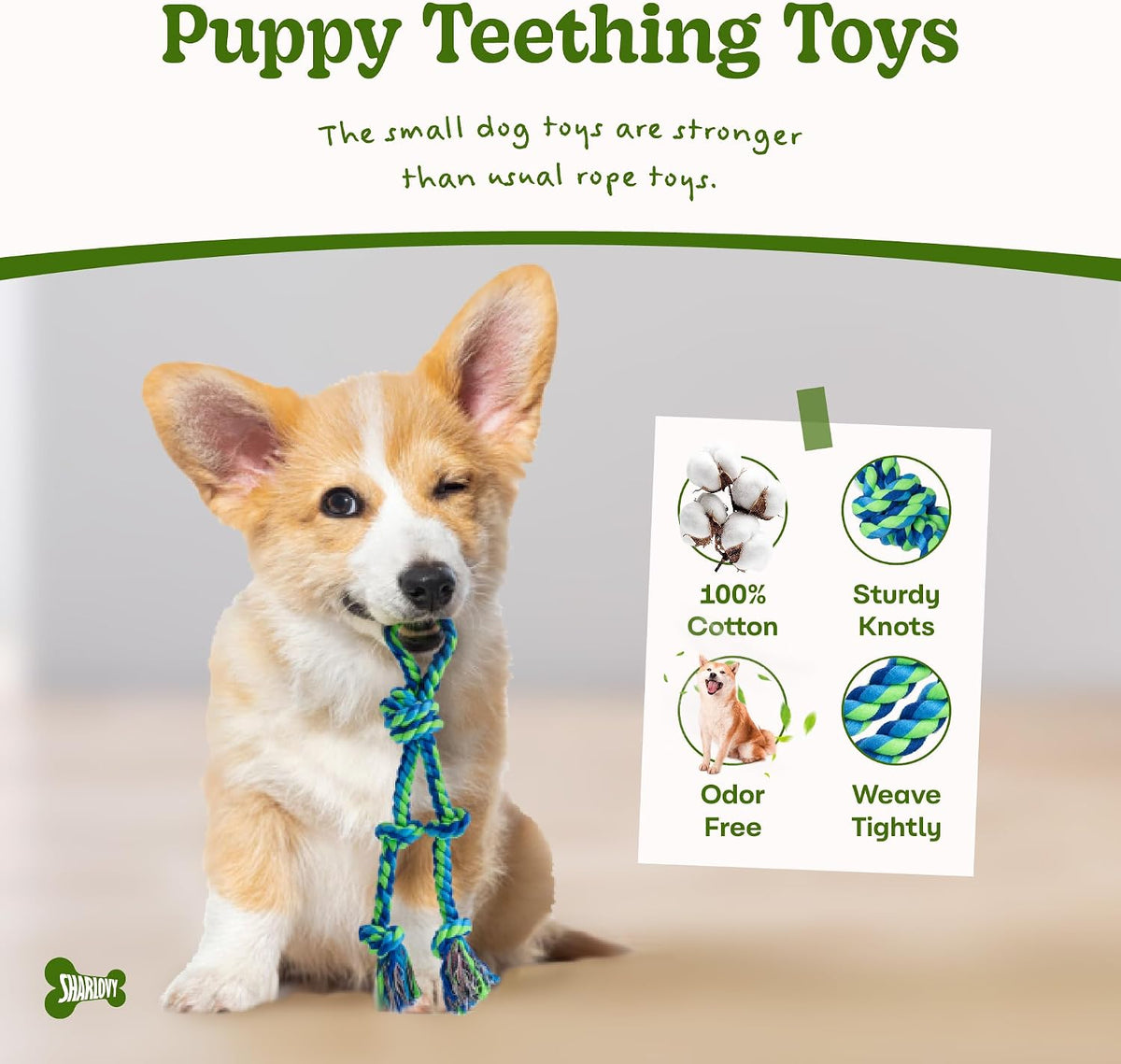 Dog Rope Toy for Large Dogs Heavy Duty Dog Chew Toys for Aggressive - 2 Pack-Small / Small - image 2