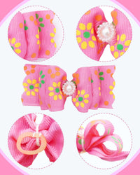 PET SHOW 20pcs Halloween Small Dog Hair Bows with Rubber Bands - 100Pcs Daily-A - image 3