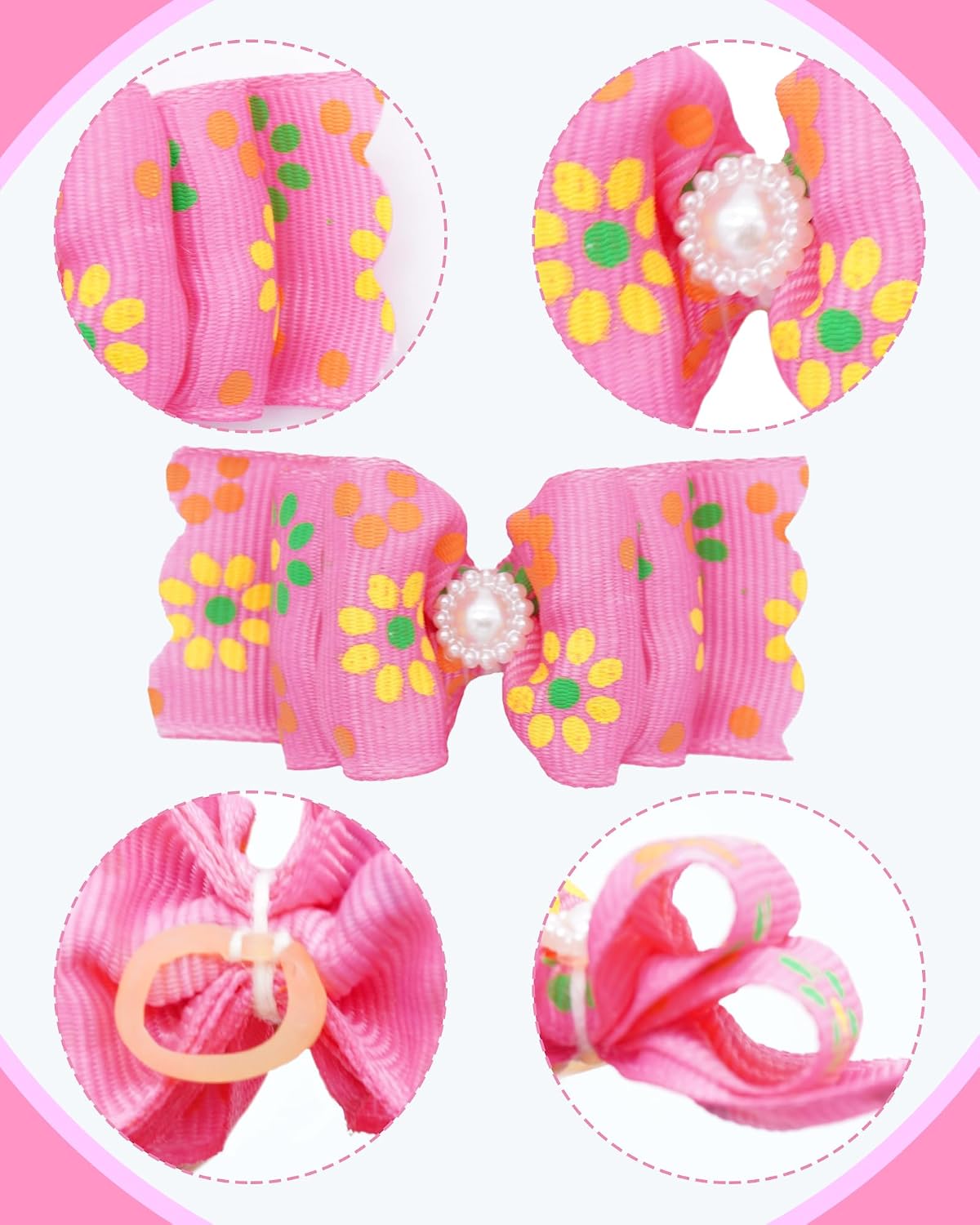 PET SHOW 20pcs Halloween Small Dog Hair Bows with Rubber Bands - 100Pcs Daily-A - image 3