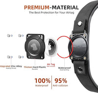 AirTag Dog Collar - Leather Dog Collar with Air Tag Holder | IPX8 Waterproof, Reflective, High - End, Adjustable Soft Padded | Dog GPS Tracker Collars Fit for Medium Large Dogs (Black, XL)