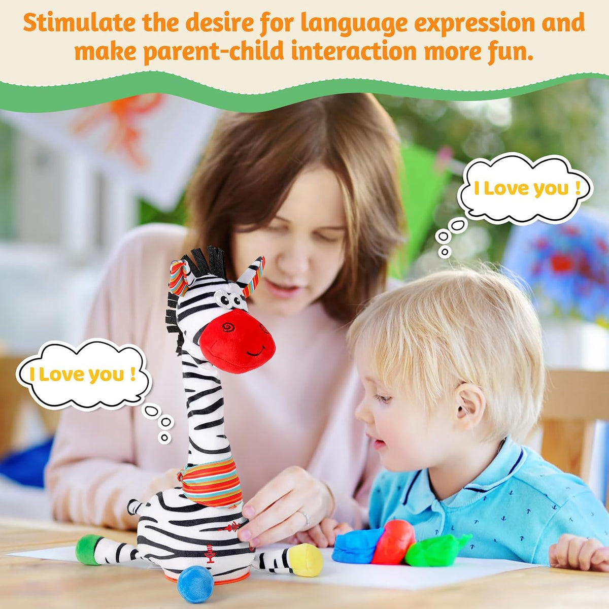 Dancing Talking Giraffe Toy, Singing Giraffe Baby Toys for Kids – Fun for Kids & Family - Zebra - image 2