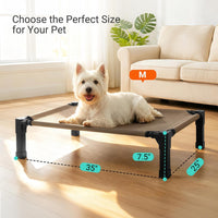 Elevated Outdoor Dog Bed, Raised Dog Bed with Steel Framed 42in – Essentials for Dogs - Brown / 35"L x 25"W x 7.5"H - image 2