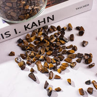 0.5 Lb/230g Crystal Chips Tumbled Polished Natural Tiger Eye Gravel Stones, Irregular Shaped Healing Stones Gravel Pebble for Crafts, Vases Filler and Fish Turtle Tank Decorations