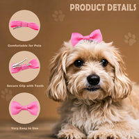 Dog Hair Bows Small Puppy Clips for Pet Grooming Accessories Doggy - 2in solid dog hair clips 60pcs - image 3