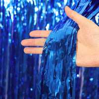 Voircoloria 2 Pack Gold Foil Fringe Backdrop Curtains - Dark Blue / 4 - image 2
