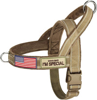 Forestpaw No Pull Dog Harness with Large Handle, Comfortable, L - M: Chest 23-28", Fit 28-50 lbs / Brown