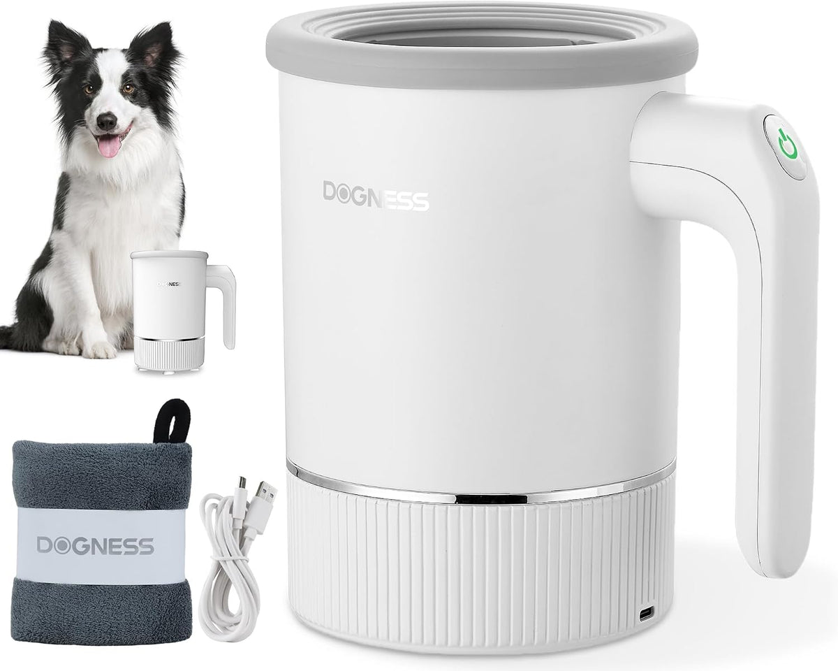 DOGNESS Automatic Dog Paw Cleaner Cup Paw Washer for Medium & Large - White / Medium & Large Dogs