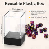 Foilswirl 144-piece 12mm mini dice set in brown, dark red, blue and gray with storage boxes - view 14