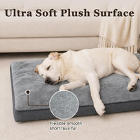 Large Plush Dog Bed for Crate with Washable Cover, 35x22 - 41.0"L x 27.0"W x 3.0"Th / Grey - image 2