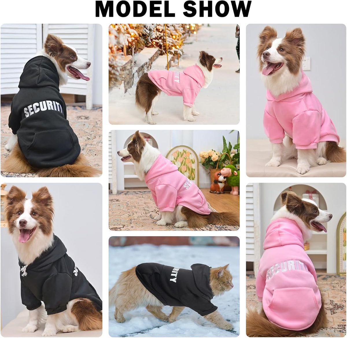 Security Dog Hoodie for Small Medium Large Dogs Boys Girls – Essentials for Dogs - #2 Black (EMB SECURITY Printed With Pocket) / Medium - image 3
