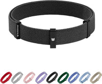 Safety Cat Collar and ID Tag Set, Elastic Quick Release Non Breakaway Collar, Personalized Aluminum Engraved Pet Name Tag, Lightweight for Kitten Small Large Cats (Midnight Black-M, Pocket)