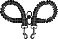 BAOBOTE double dog leash with coupler, swivel and reflective stitching