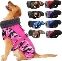 IECOii Extra Warm Reflective Dog Coat - XX-Large(Chest:29.9-35.4 in) / Pink Camo