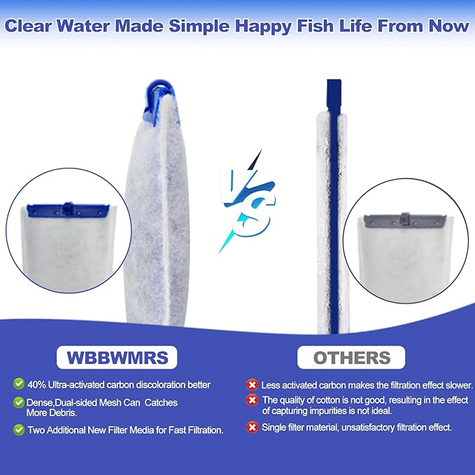 8-Pack Large Replacement Filter Cartridges Compatible with Tetra Whisper Bio-Bag Filters Large Aquarium Filter Cartridges for Whisper 20i/40i IQ20/30/45/60 PF20/30/40/60 Power Filters