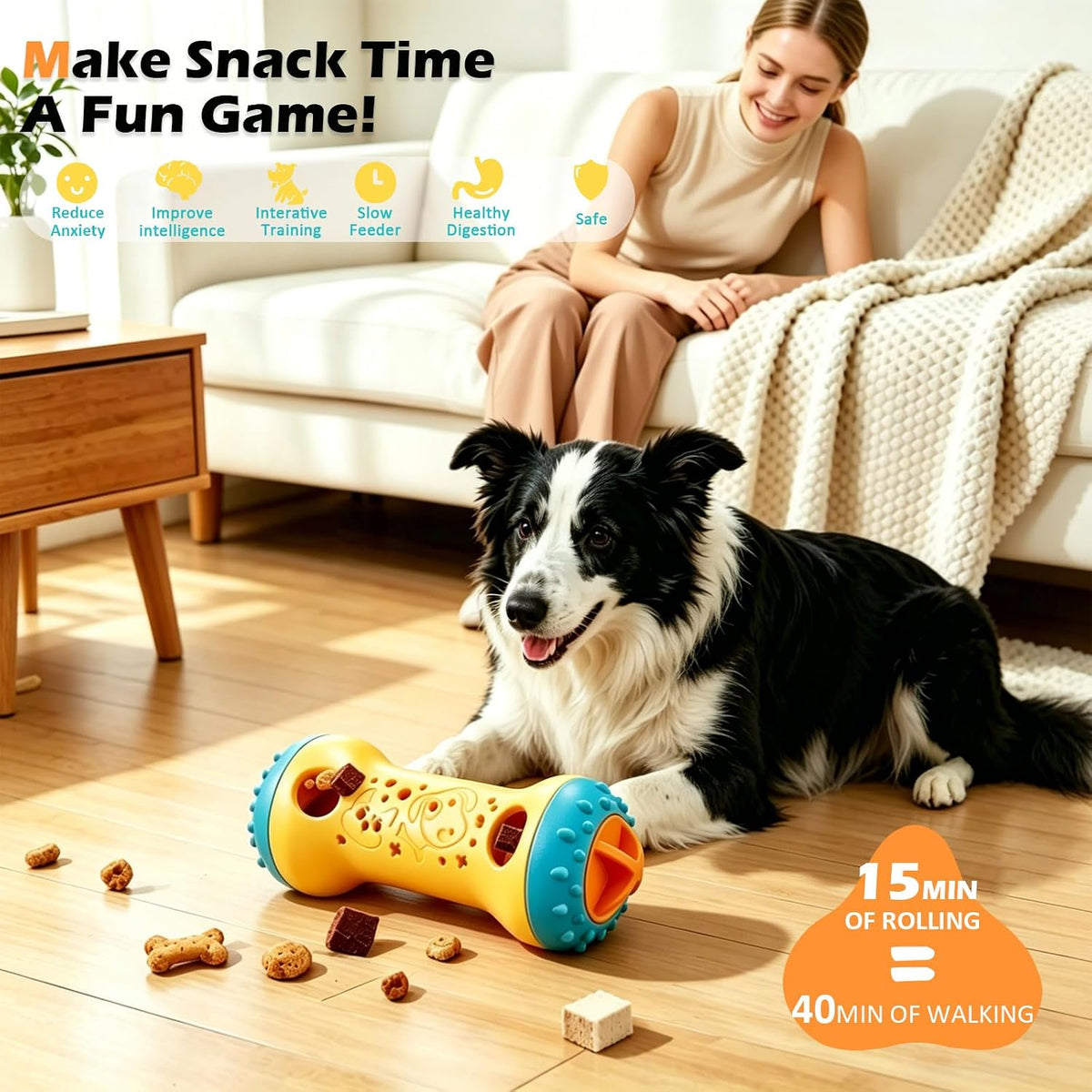 Dog Puzzle Toy, Interactive Dog Enrichment Toys for Adjustable Treat Dispensing Toys to Keep Them - image 2