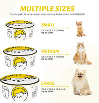 寵幸 Ramen Noodle Cute Cat Bed, Soft Warm Washable Kitten Bed - 19.7"L x 19.7"W x 7.9"Th / yellow white - image 4