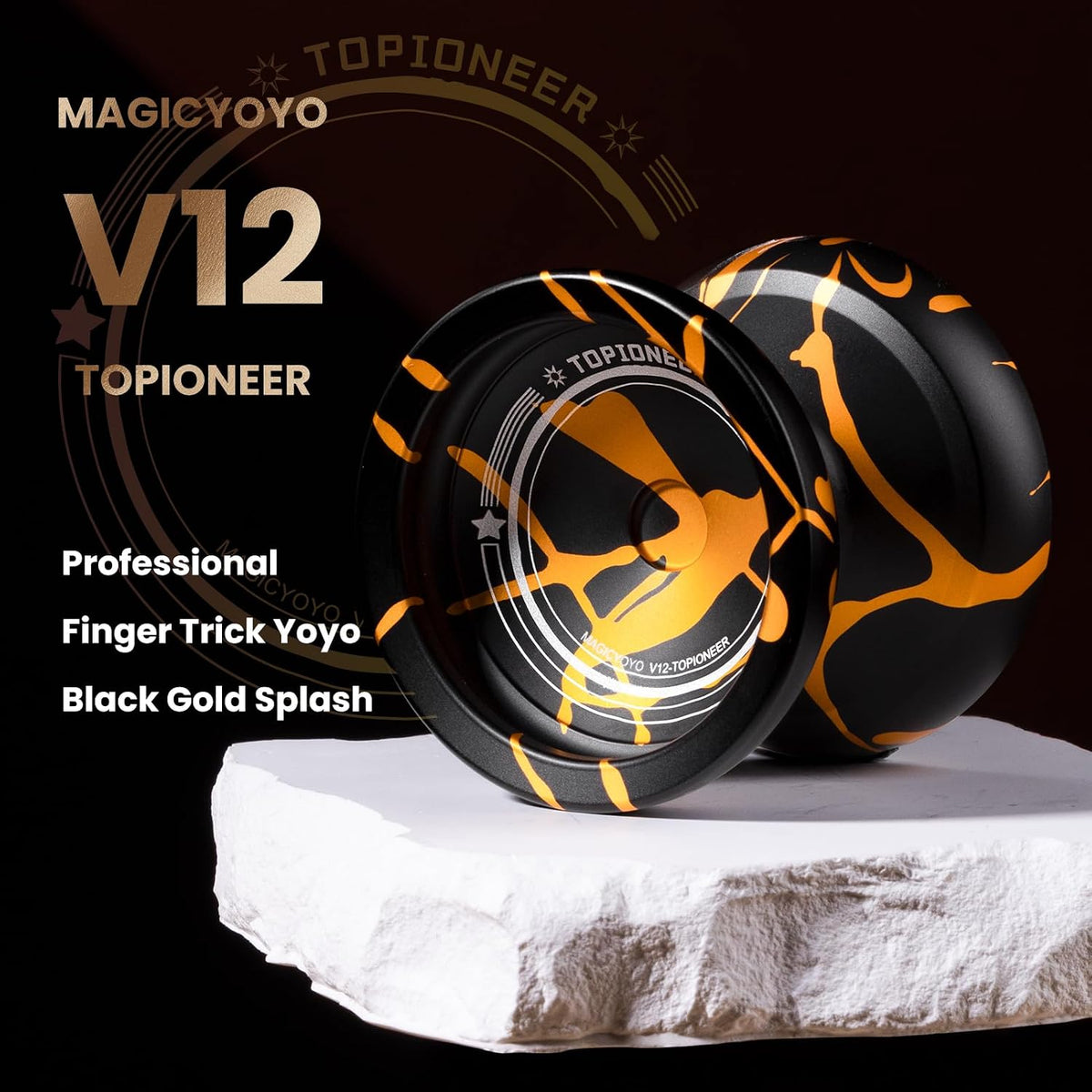 MAGICYOYO V12 Finger Spin Yoyo - Black Gold Splash - image 2