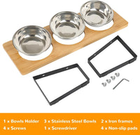 Elevated Cat Bowls with 3 Stainless Steel - S - image 4