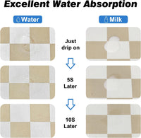 CooRug Checkered Dog Food Mat, Pet Feeding Mat 20" L x 12" W - Beige / 24"L x 16"W - image 4