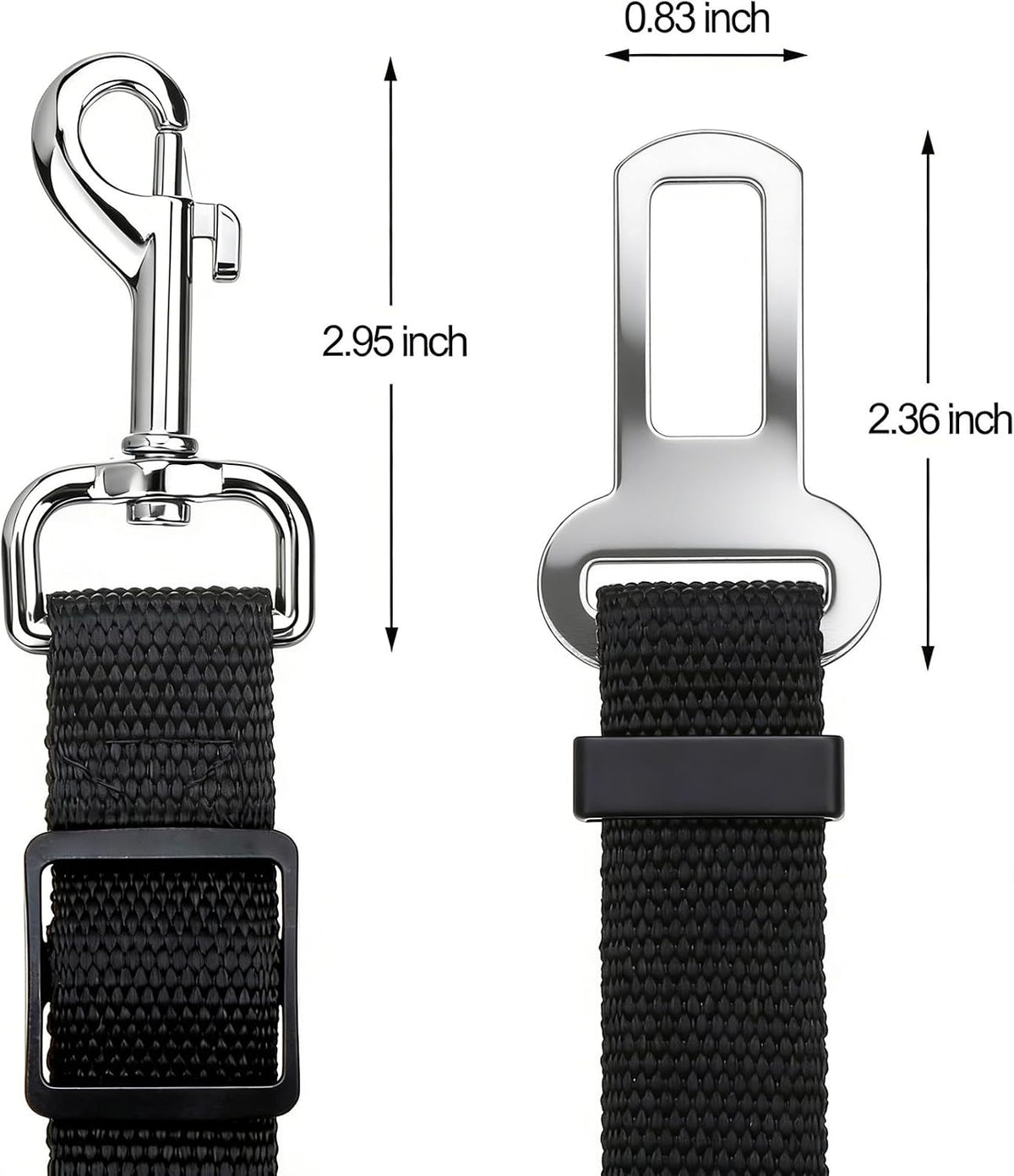 Elisel Elisel 2 Packs Adjustable Length Pet Dog Cat car seat Belt Pet - black - image 2